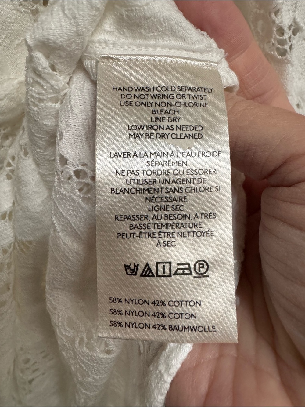 Pilcro Keira White Lace Eyelet Button-Front Blouse - Picture 7 of 10